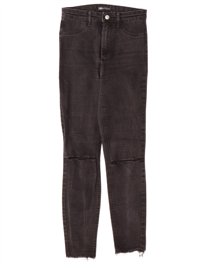 Jeans skinny effetto invecchiato da donna Zara EU 36 XS W26 L27 Nero moderno
