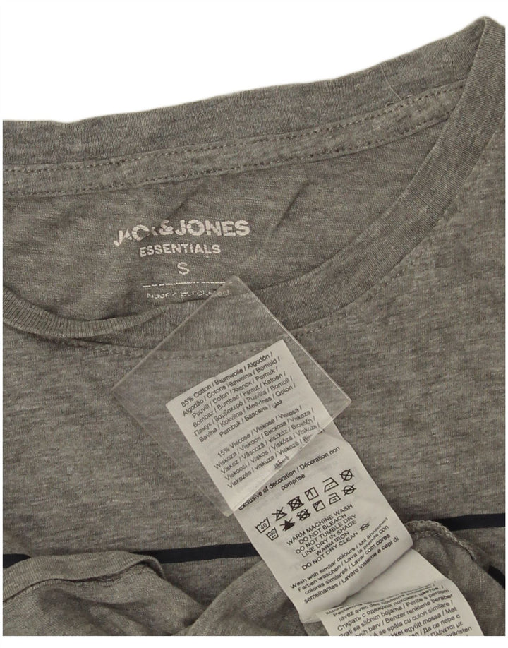 T-shirt grafica da uomo Jack & Jones Top piccola in cotone grigio