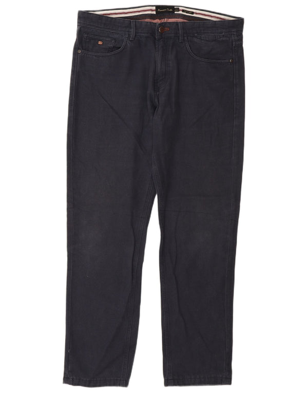 Pantaloni casual dritti da uomo Massimo Dutti EU 42 Large W32 L30 Blu navy