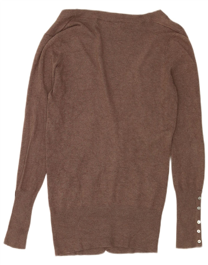 Maglione cardigan da donna Zara UK 12 Rayon marrone medio