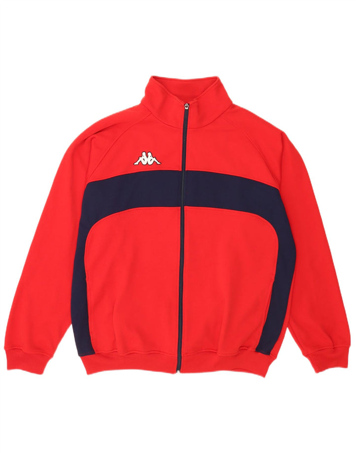 Giacca da tuta da uomo Kappa 2XL Poliestere color block rosso