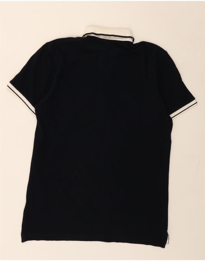 Polo Uomo Fay IT 46 Small Blu Navy Colourblock in cotone