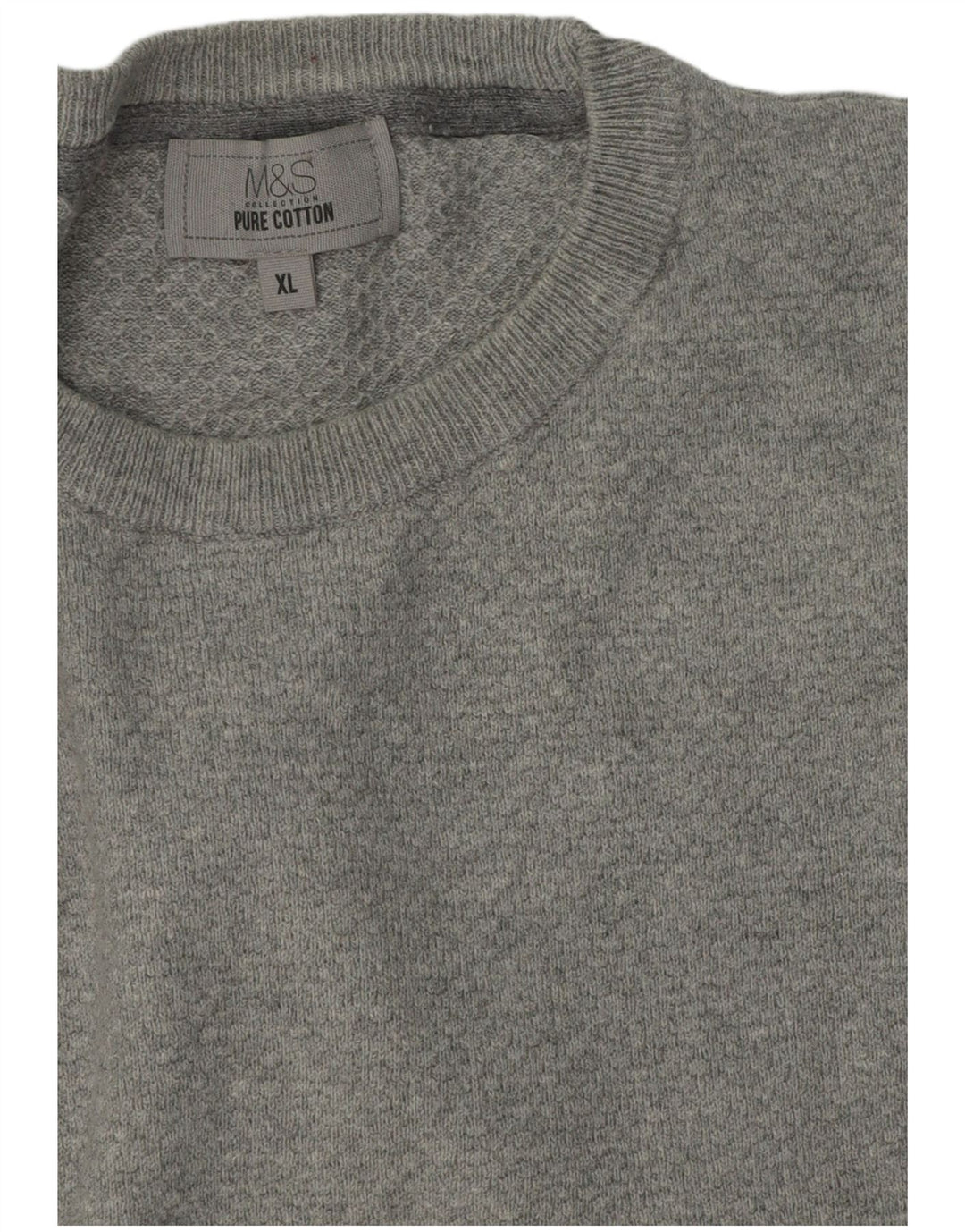 Maglione maglione girocollo da uomo Marks & Spencer XL in cotone grigio
