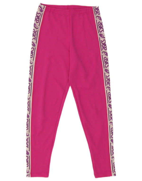 Pantaloni da tuta con grafica Asics da donna UK 12 Medium Pink Colourblock