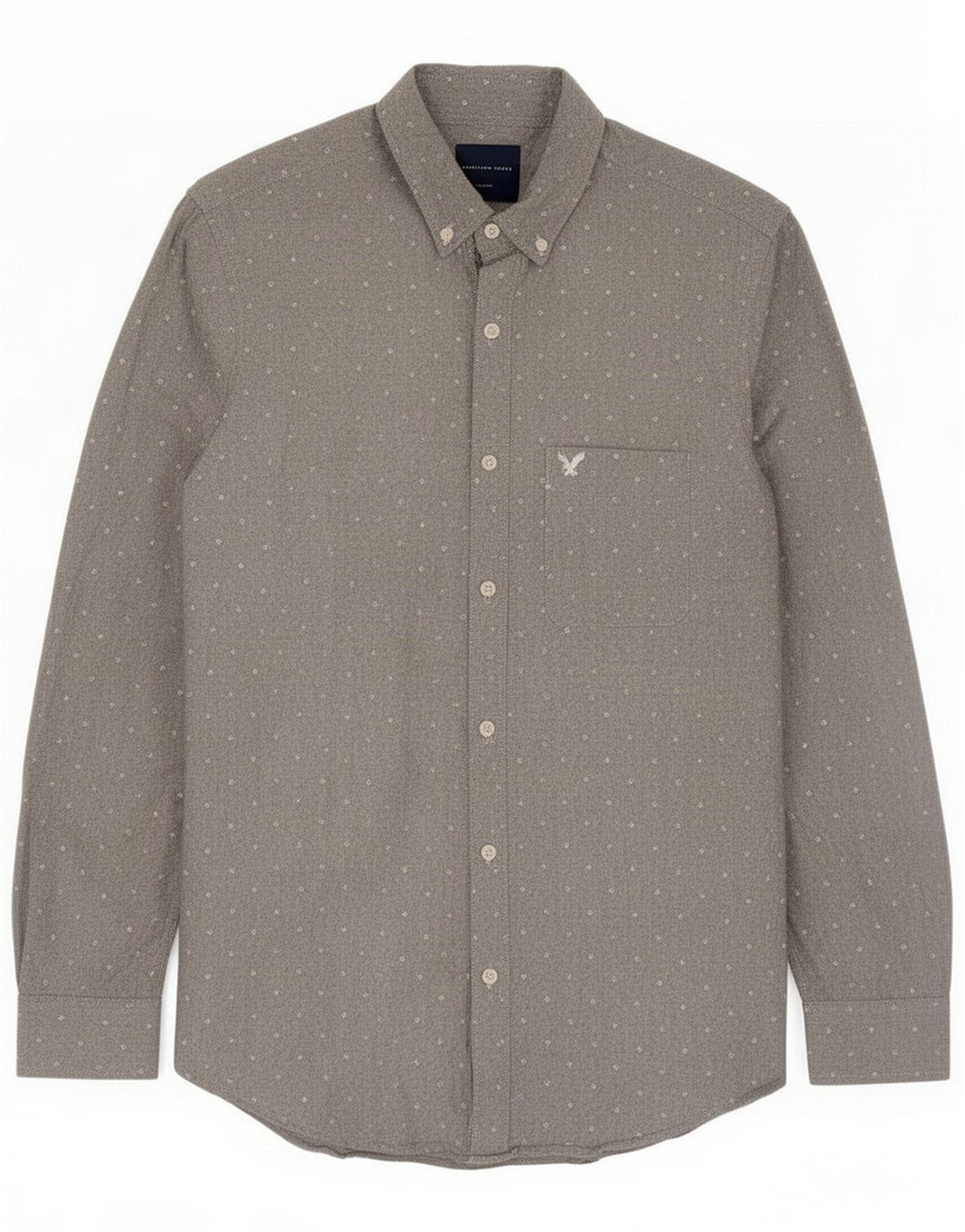 Camicia slim fit da uomo American Eagle cotone maculato grigio medio