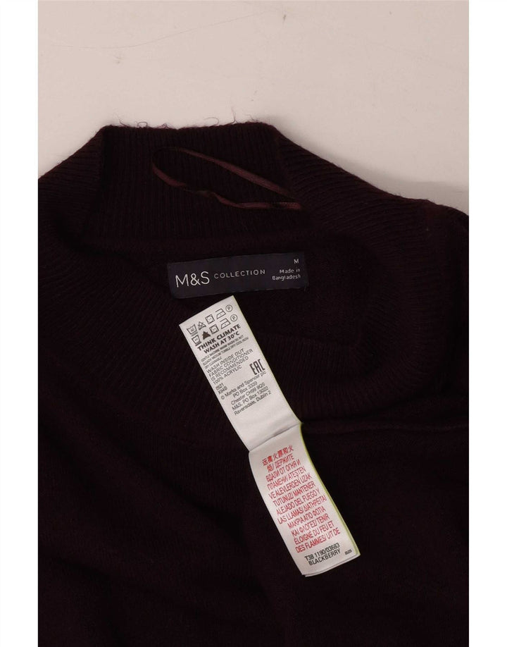 Maglione maglione a collo alto da donna Marks & Spencer UK 14 Bordeaux medio