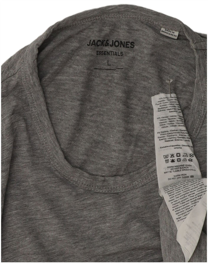 Jack & Jones T-shirt da uomo Top grande in cotone chiazzato grigio