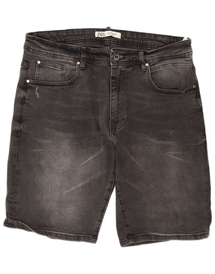Pantaloncini di jeans da uomo ZARA EU 46 XL W36 cotone grigio