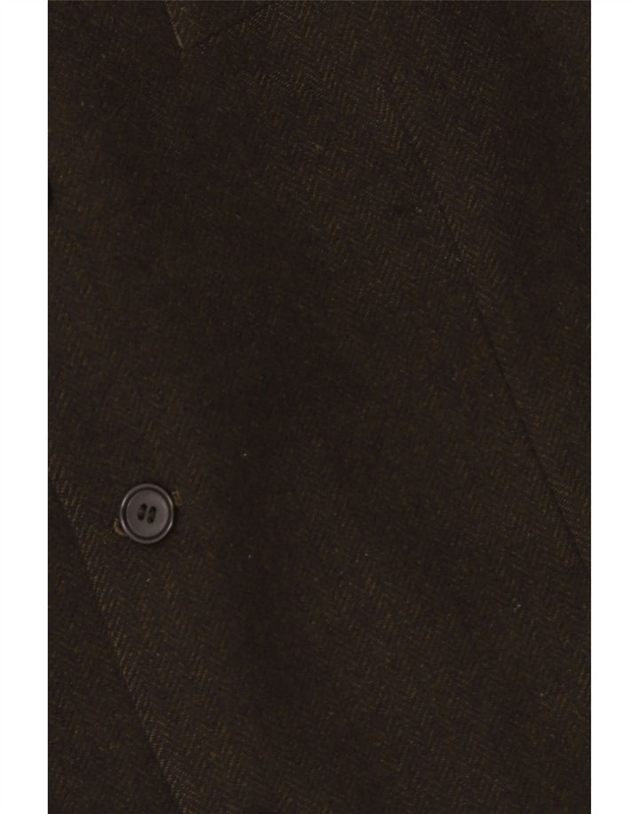 Giacca blazer vintage da uomo a 3 bottoni IT 54 2XL Cachemire a spina di pesce kaki