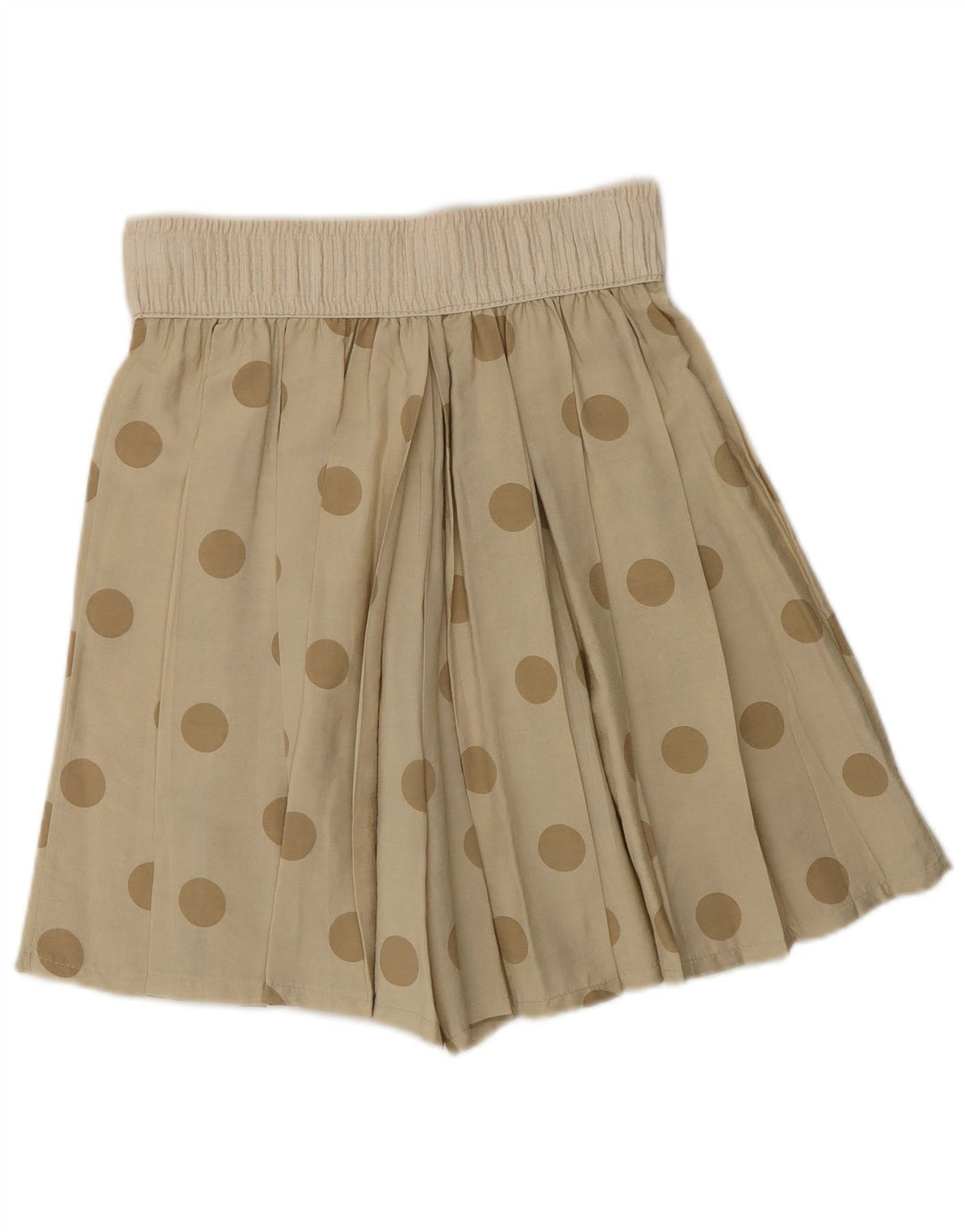 Pantaloncini culotte vintage da donna a vita alta W28 a pois beige medio