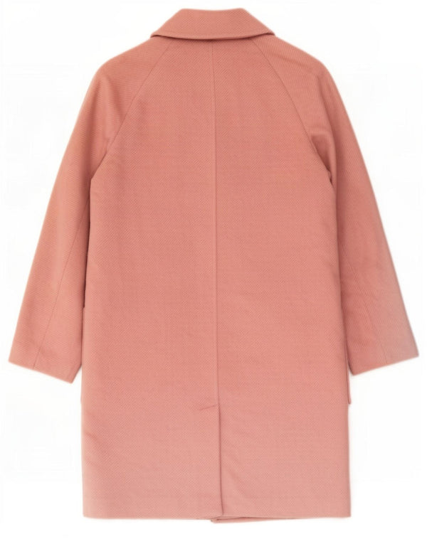 Cappotto doppiopetto oversize da donna Marks & Spencer UK 10 piccolo rosa