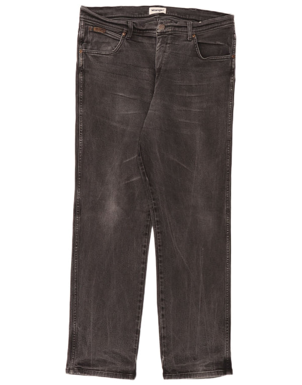 Jeans dritti elasticizzati Texas da uomo Wrangler W38 L32 cotone grigio
