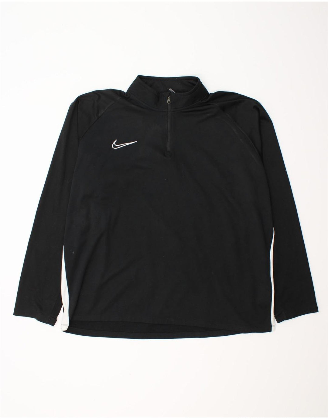 NIKE Top da tuta pullover con zip e collo Dri Fit da uomo 2XL Nero Colourblock