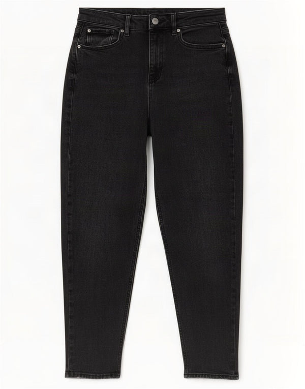 Jeans affusolati mamma Marks & Spencer da donna UK 10 piccoli W28 L26 cotone nero