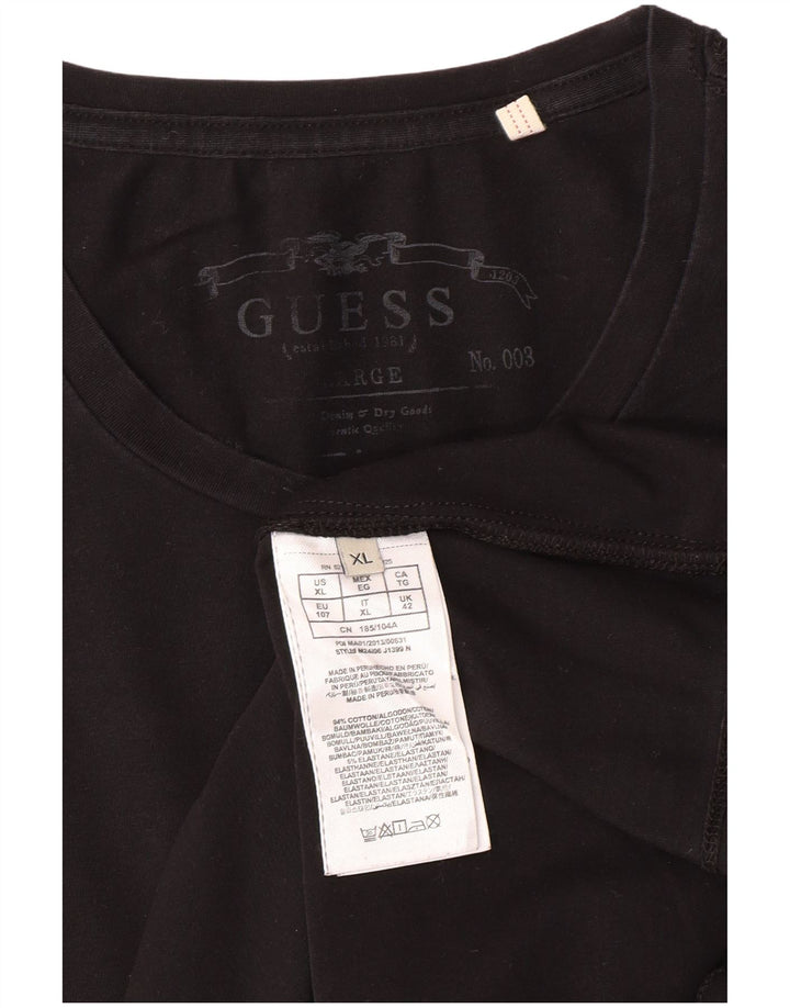Top GUESS Uomo Manica Lunga XL Cotone Nero
