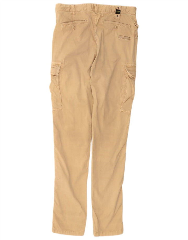 BLAUER Womens Slim Cargo Trousers W30 L32 Beige Cotton