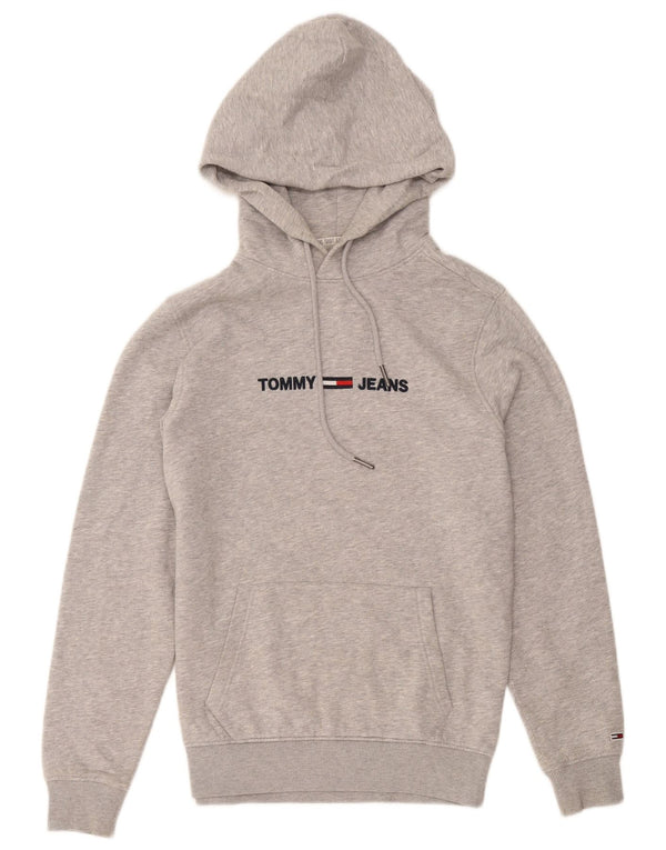 Maglione con cappuccio grafico da uomo Tommy Hilfiger piccolo cotone chiazzato grigio