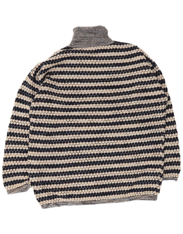 Colors Of The World Maglione da uomo a collo alto a righe grandi blu