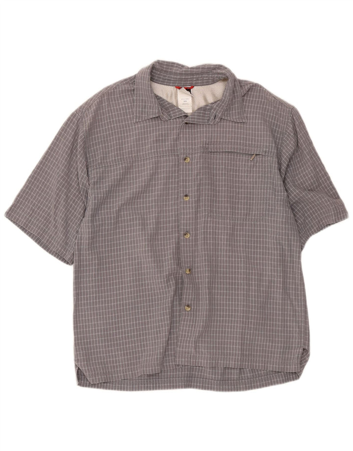 Camicia a maniche corte da uomo The North Face in modal a quadri grigio medio