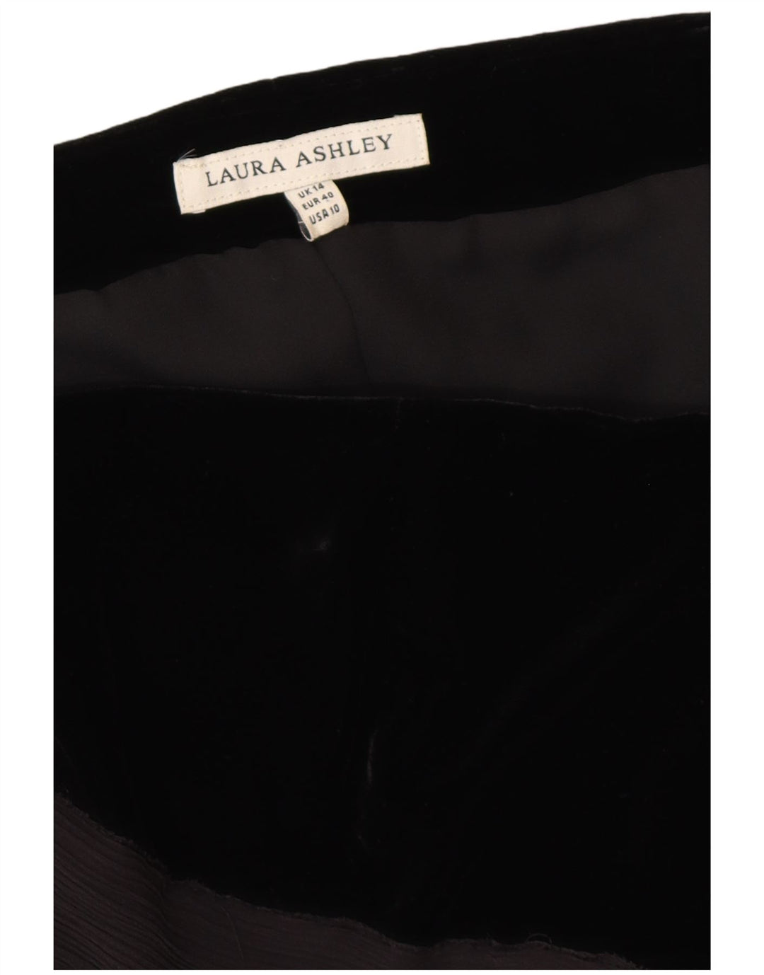 LAURA ASHLEY Top con corsetto in velluto da donna UK 14 Viscosa nera media