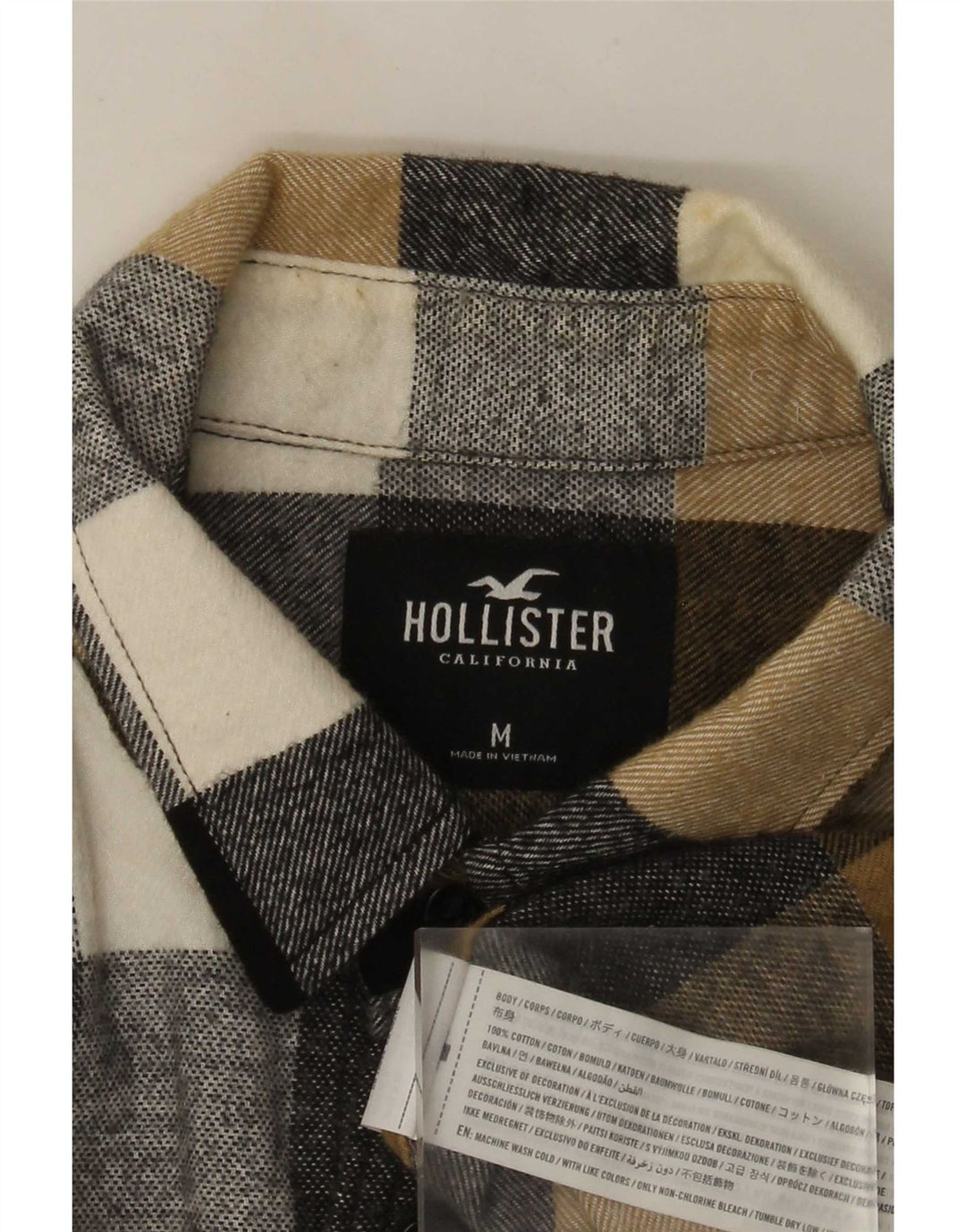 Camicia Hollister da uomo in flanella di cotone a quadri multicolore medio
