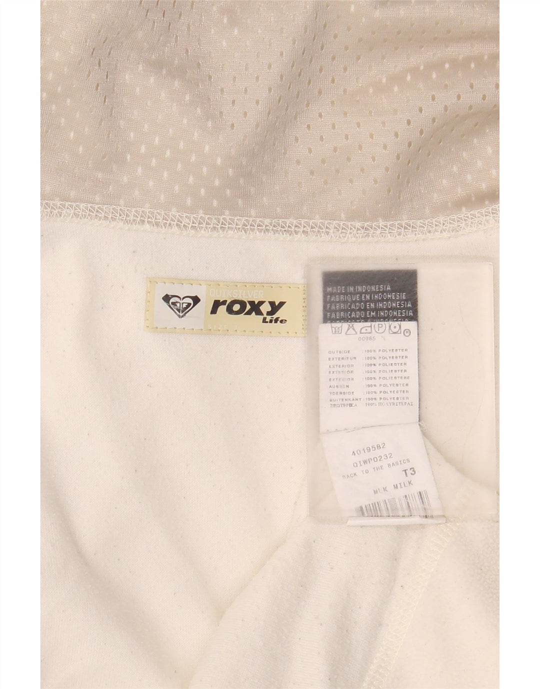 Maglia a maniche lunghe da donna Roxy UK 19 Poliestere bianco sporco medio