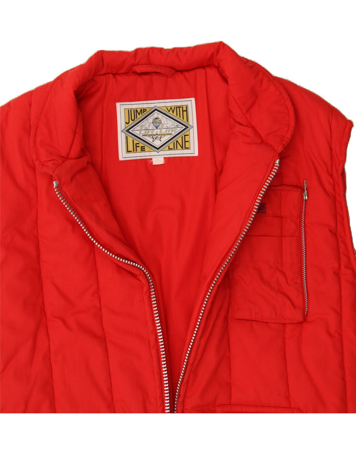 LIFE LINE Mens Padded Gilet IT 51 Large Red Cotton Vintage Life Line and Second-Hand Life Line from Messina Hembry 