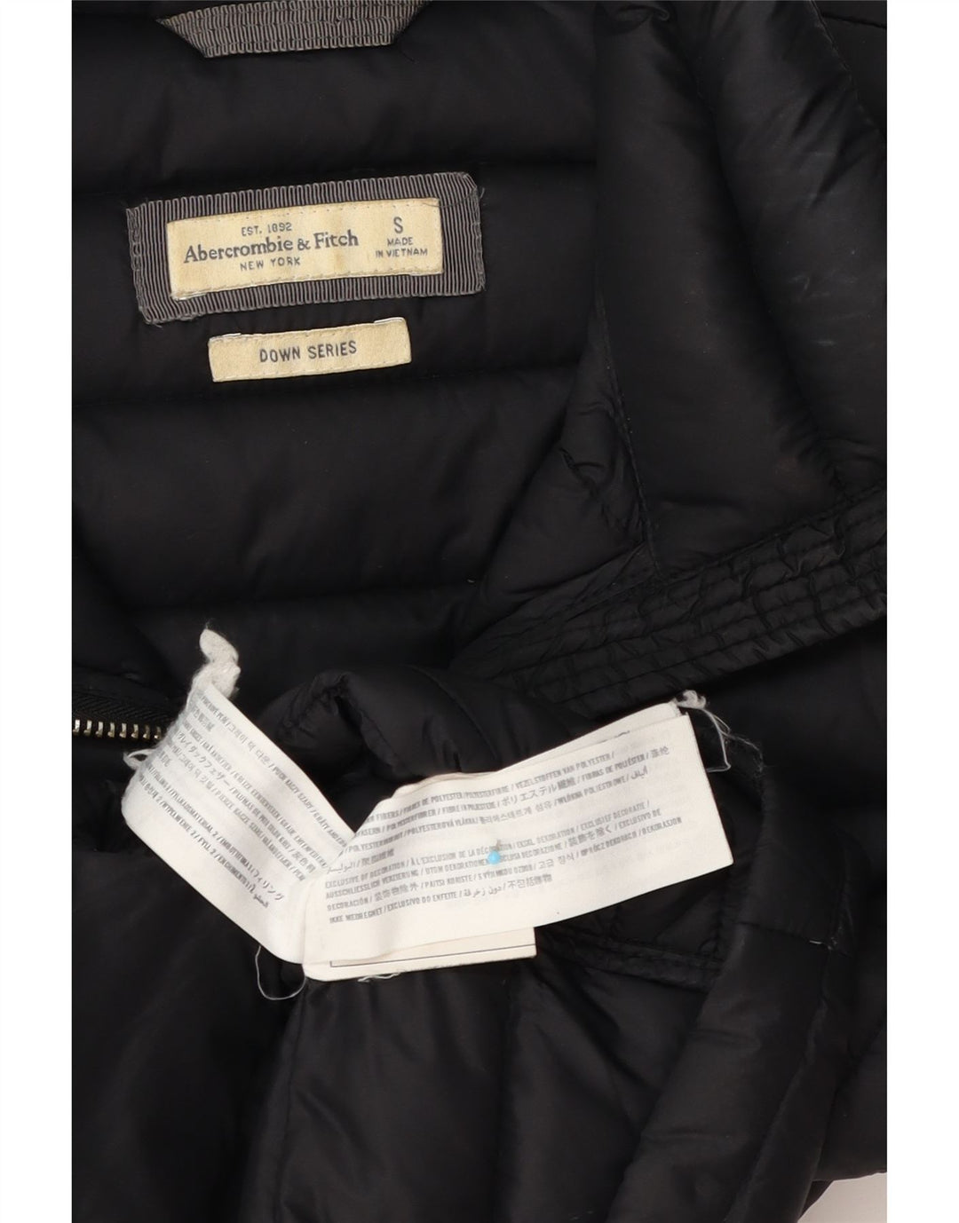 Giacca imbottita da donna Abercrombie & Fitch UK 10 Small Poliestere nero