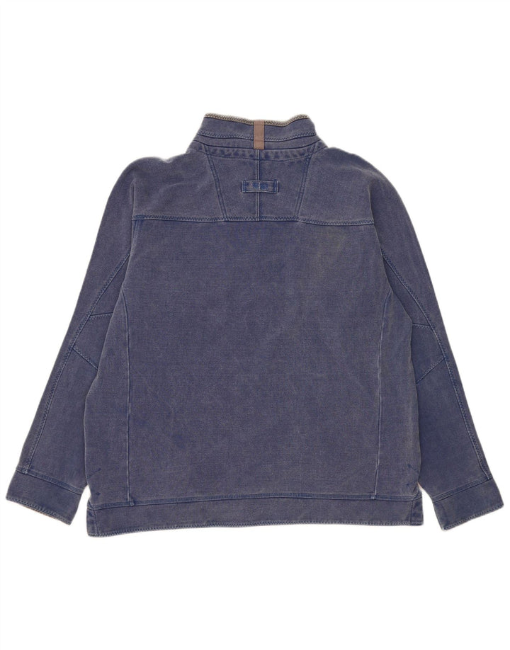 Felpa da uomo con collo con zip Fat Face, maglione grande, cotone blu navy