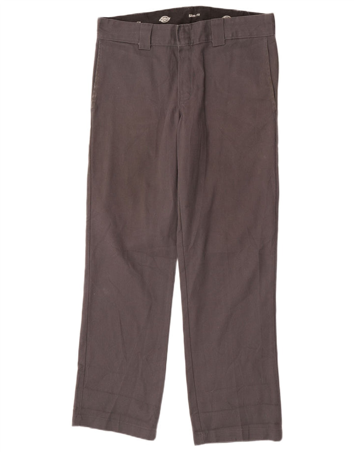 Pantaloni chino slim fit da uomo Dickies W32 L32 poliestere grigio
