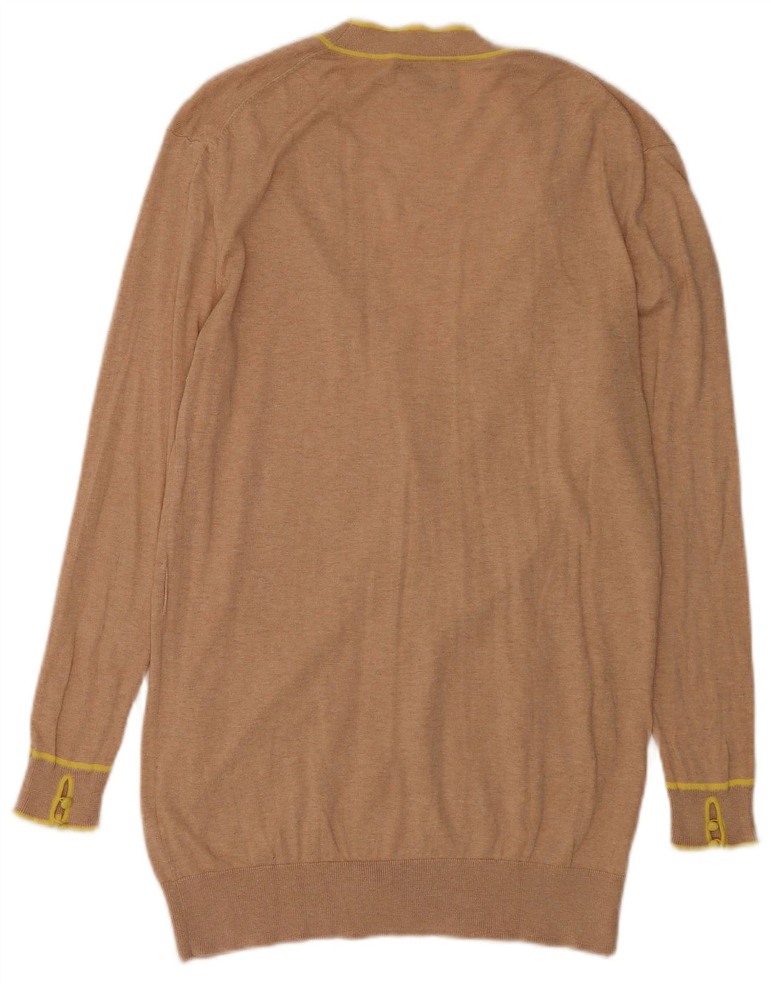 Maglione cardigan lungo da donna Massimo Dutti UK 16 Large Beige Seta