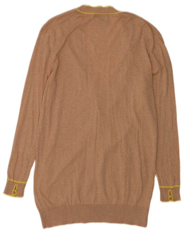 Maglione cardigan lungo da donna Massimo Dutti UK 16 Large Beige Seta