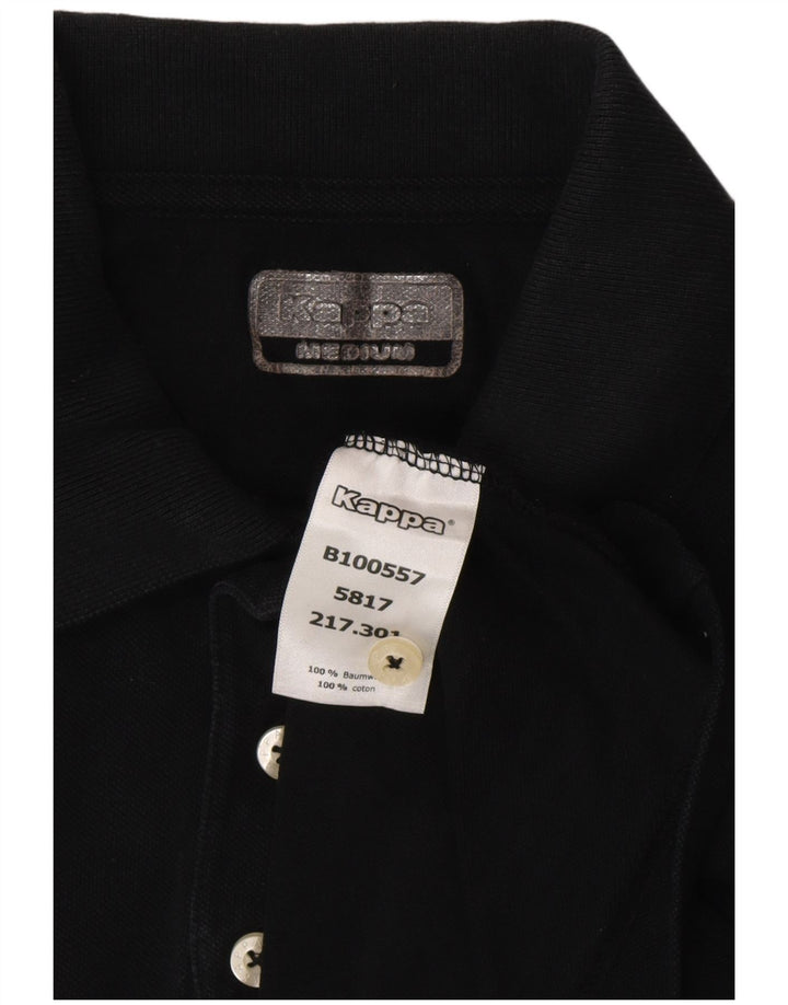 Polo KAPPA da uomo in cotone nero medio