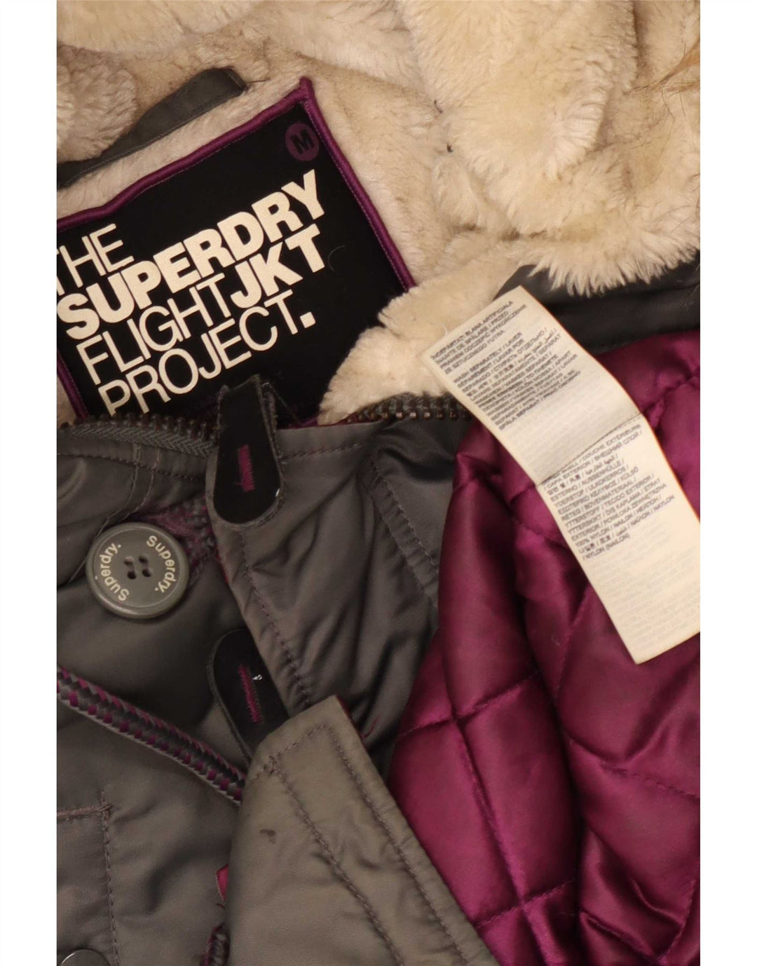 Giacca parka da uomo con cappuccio Superdry UK 38 nylon grigio medio