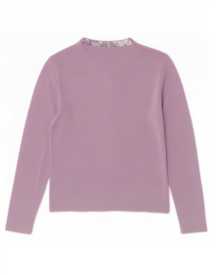 Maglione cardigan da donna Marks & Spencer UK 10 piccolo viola