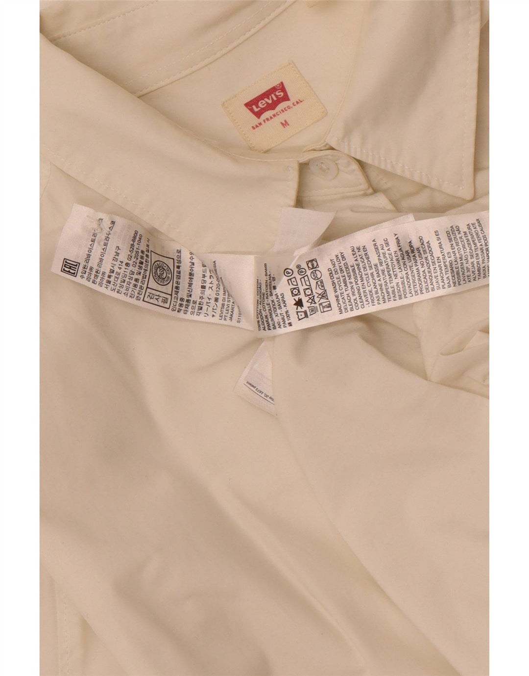 Abito camicia oversize a maniche lunghe da donna Levi's UK 14 Cotone bianco medio