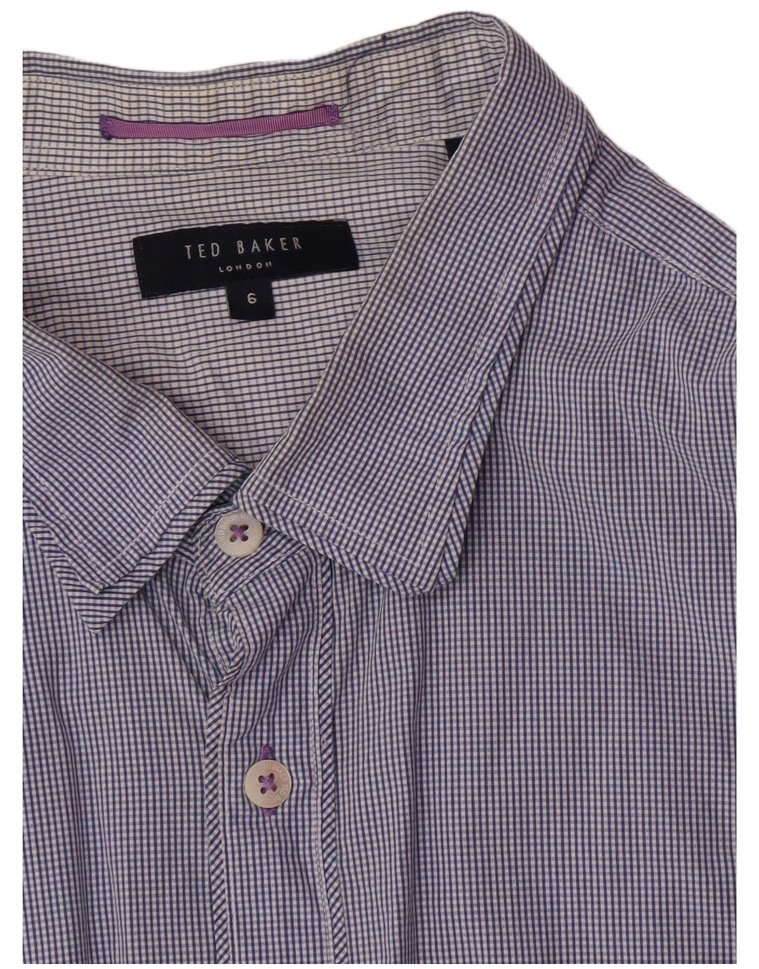 Camicia da uomo Ted Baker taglia 6 2XL blu navy a quadri