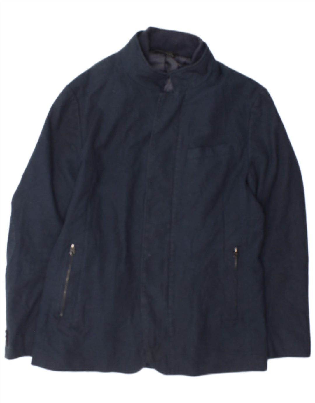 Giubbotto bomber da uomo Zara UK 42 XL Poliestere a quadri blu navy