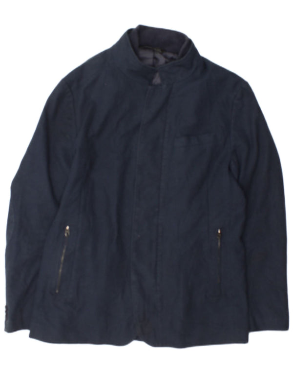 Giubbotto bomber da uomo Zara UK 42 XL Poliestere a quadri blu navy
