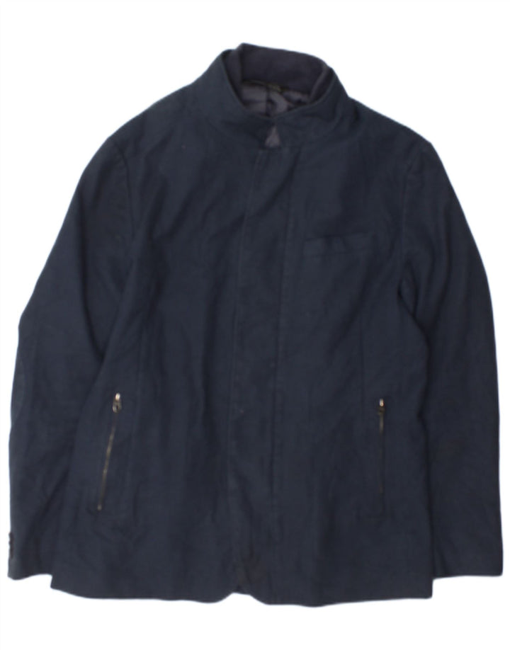 Giubbotto bomber da uomo Zara UK 42 XL Poliestere a quadri blu navy