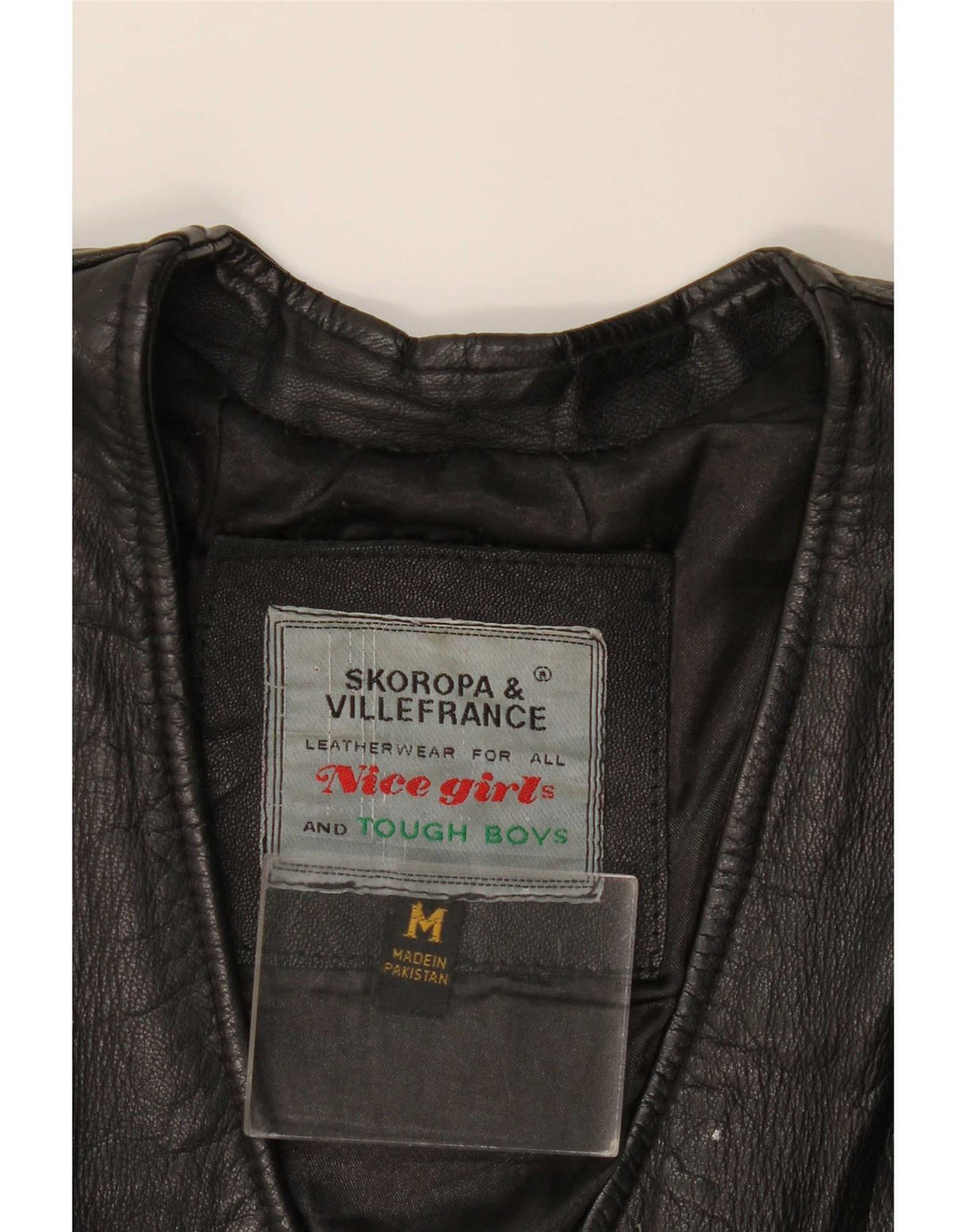 Gilet in pelle da donna vintage UK 12 medio in pelle nera