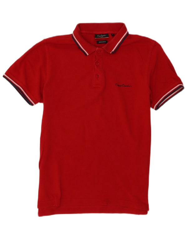 Polo da uomo vestibilità regolare Pierre Cardin piccola in cotone bordeaux