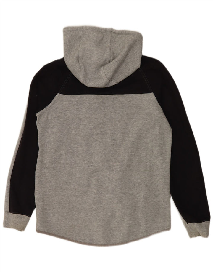 Felpa con cappuccio e zip Nike da uomo in cotone color block grigio medio