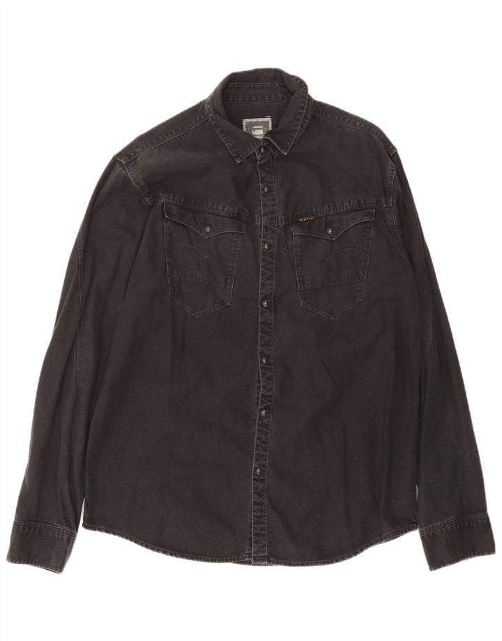 Camicia di jeans da uomo G-Star XL in cotone nero