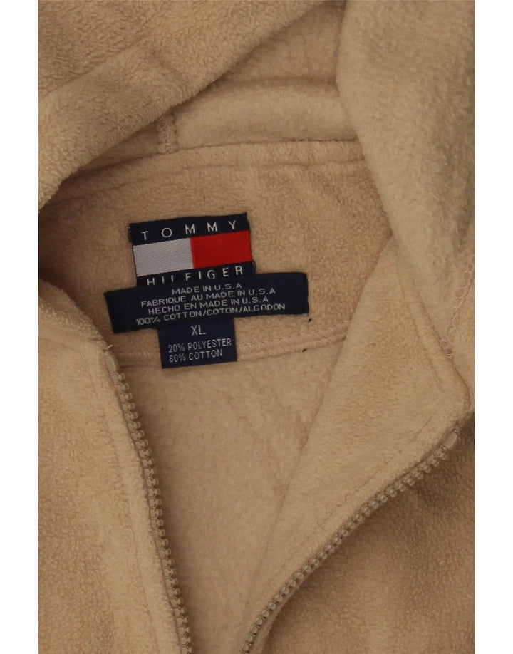 Giacca in pile con cappuccio da donna Tommy Hilfiger UK 18 XL Poliestere beige