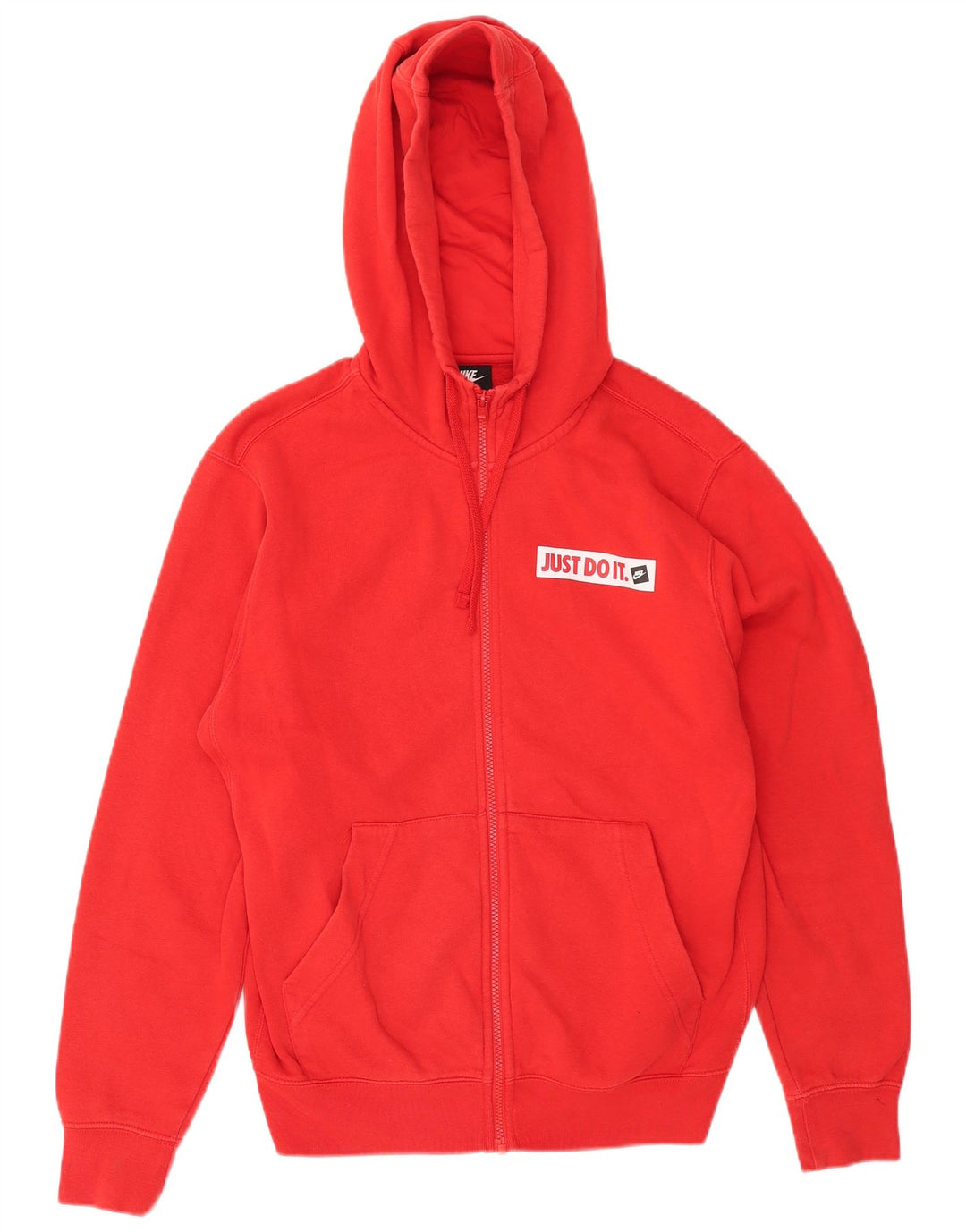 Felpa con cappuccio e zip Nike da uomo piccola in cotone rosso