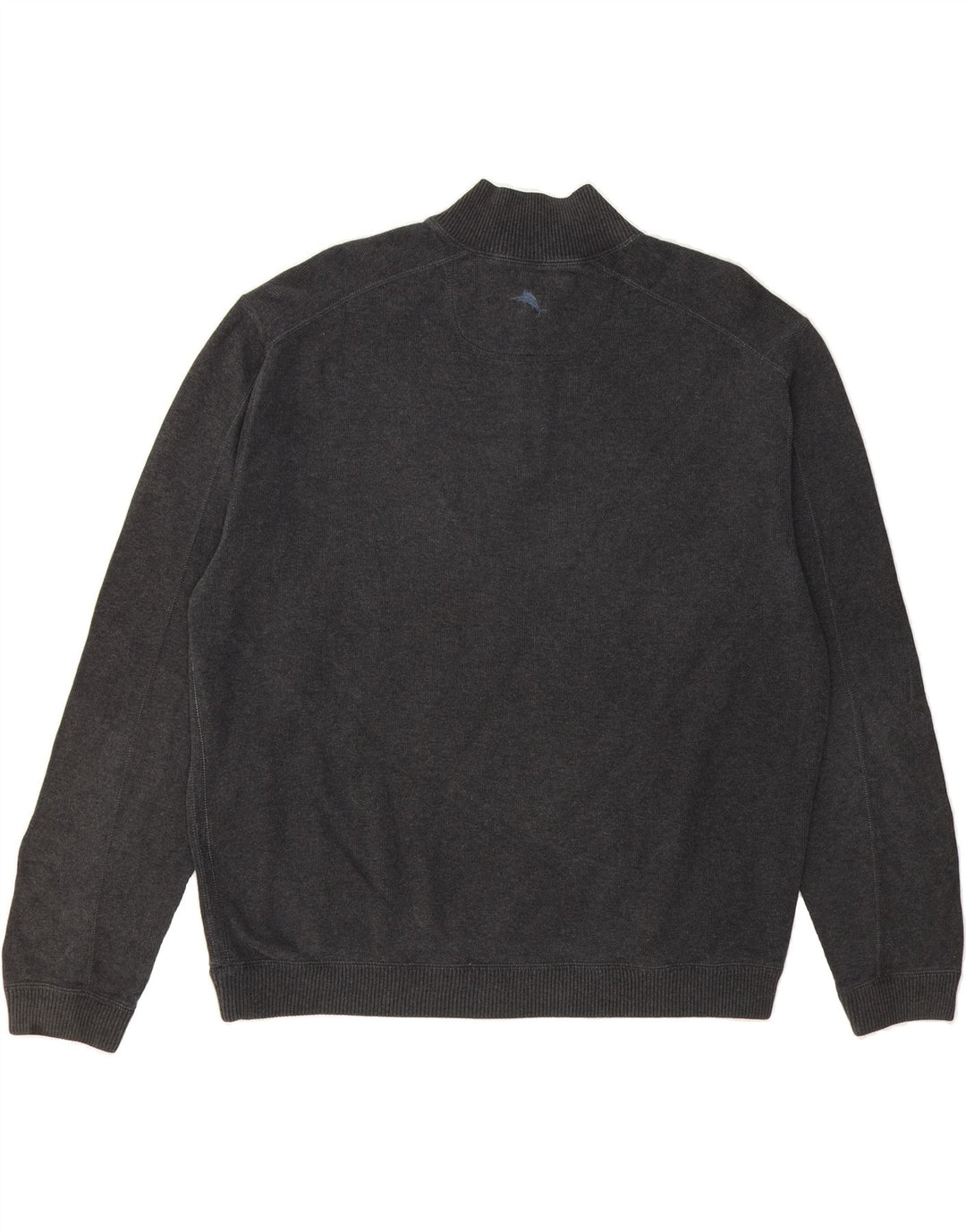 TOMMY BAHAMA Mens Zip Neck Jumper Sweater 2XL Grey Cotton Vintage Tommy Bahama and Second-Hand Tommy Bahama from Messina Hembry 