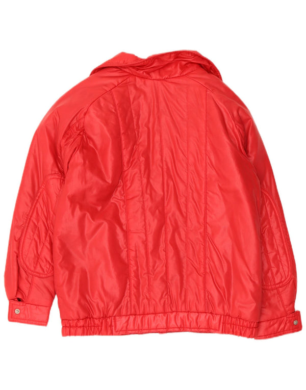 Giacca imbottita da motociclista vintage da donna UK 14 rossa media