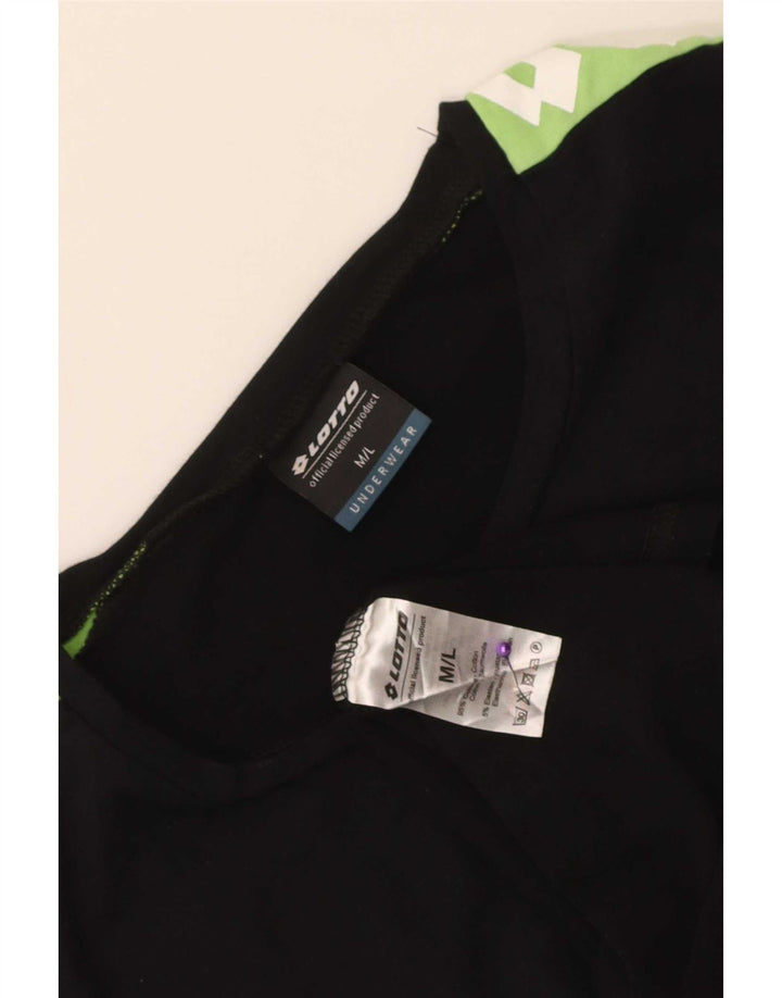 T-shirt grafica da uomo Lotto Top in cotone color block medio nero