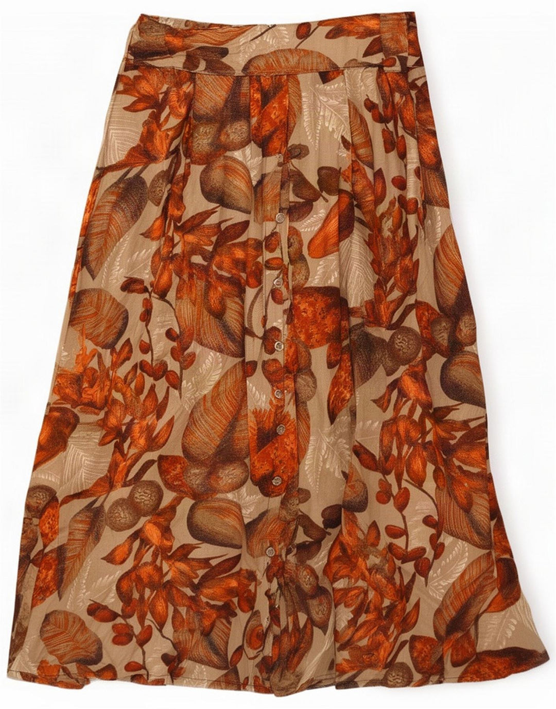 Gonna lunga da donna vintage media W28 floreale multicolore